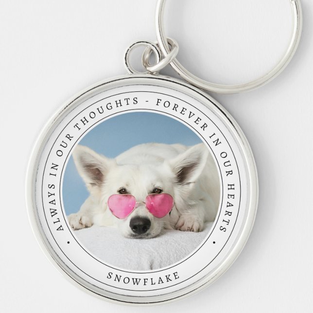 Porte-clés Photo simple de l'animal de compagnie commémoratif (Devant)