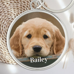 Porte-clés Photo simple personnalisée pour Amoureux des chien