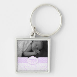 Porte-clés Photo tourbillonnante rose de bébé de dentelle