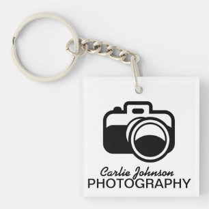 Porte-clés Photographe noir moderne d'icône d'appareil-photo