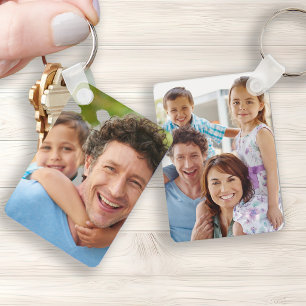 Porte-clés Photos de famille recto verso deux photos