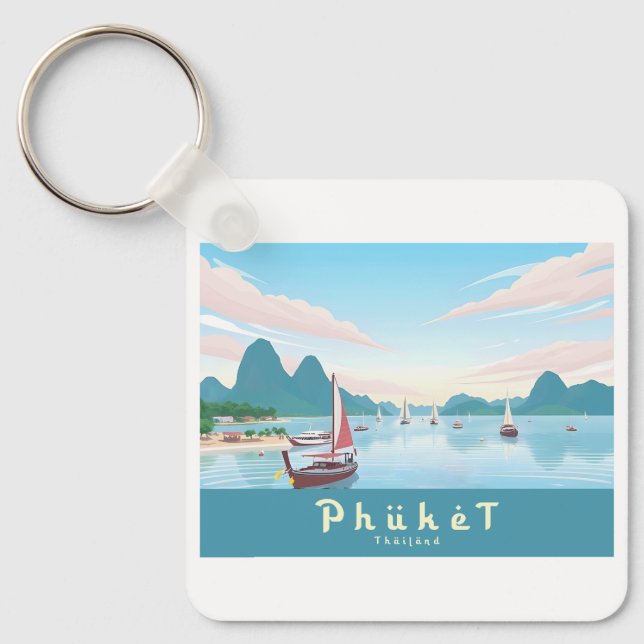 Porte-clés Phuket Thaïlande Pastel Travel (Recto)