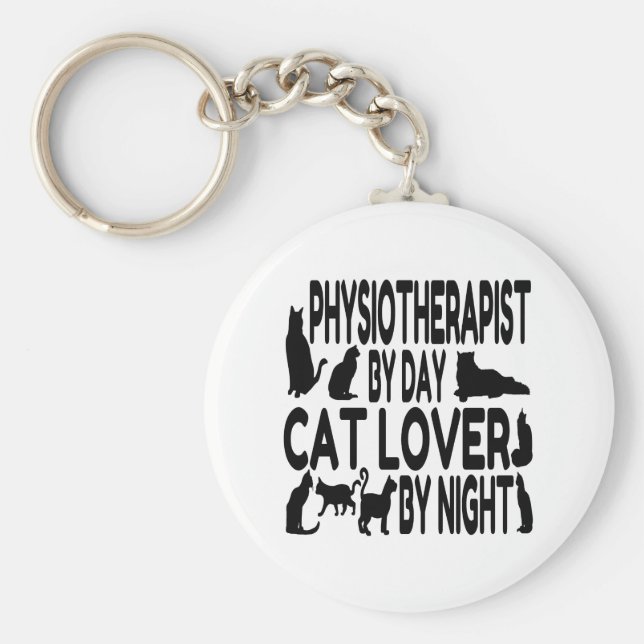 Porte-clés Physiothérapeute Amoureux des chats (Devant)