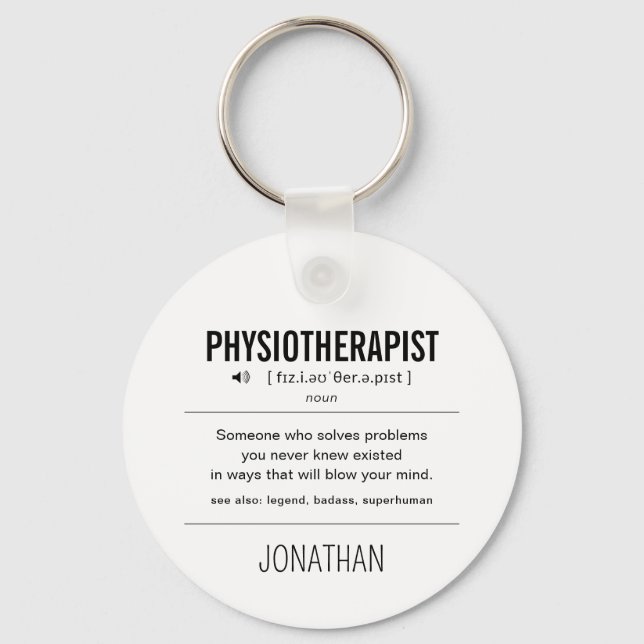 Porte-clés Physiothérapeute personnalisée drôle (Recto)