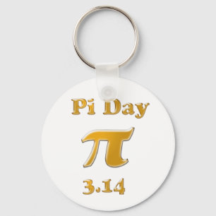 Porte-clés Pi Day Gold en blanc