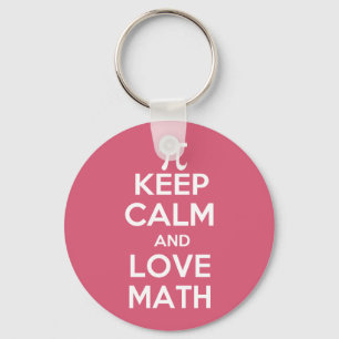 Porte-clés Pi garder calme et amour mathématiques