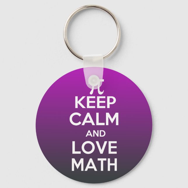 Porte-clés Pi garder calme et amour mathématiques (Recto)