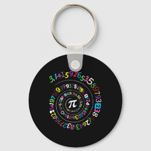 Porte-clés Pi Jour Numéros De Couleur Spirale 3.14 Joyeux Pi 