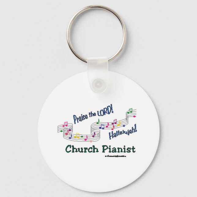 Porte-clés Pianiste des notes de couleur (Recto)