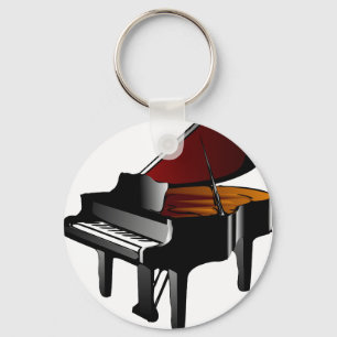 Porte-clés piano brillant noir