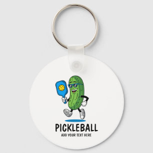 Porte-clés Pickle Personnalisé Mignon Jouant au Pickleball Dr