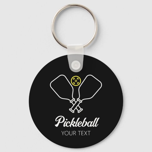 Porte-clés Pickleball avec pagaies et balle Personnalisé (Recto)