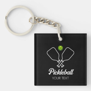 Porte-clés Pickleball avec pagaies et balle Personnalisé