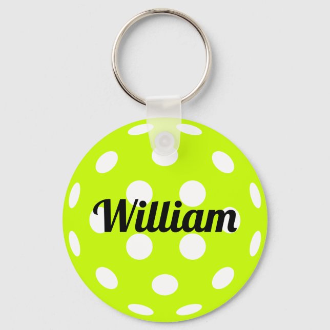 Porte-clés Pickleball Ball Nom personnalisé (Recto)