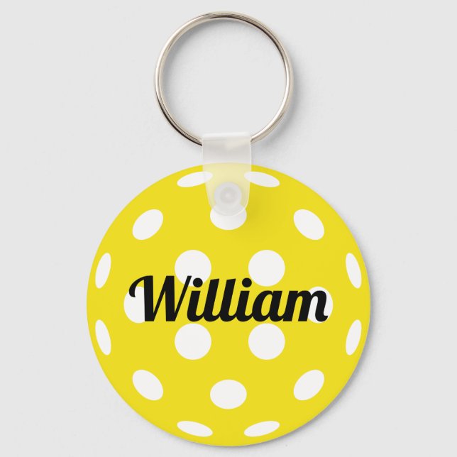 Porte-clés Pickleball Ball Nom personnalisé (Recto)