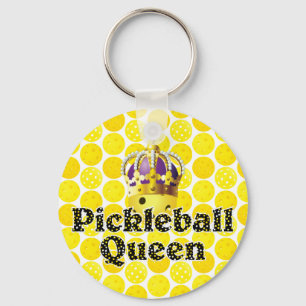 Porte-clés Pickleball Queen - Pickleball Jaune Porte Couronne