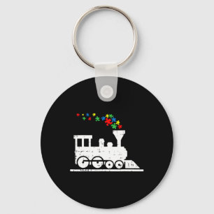 Porte-clés Pièce de puzzle de train Sensibilisation à l'autis