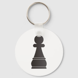 Porte-clés Pièce d'échecs noire de gage