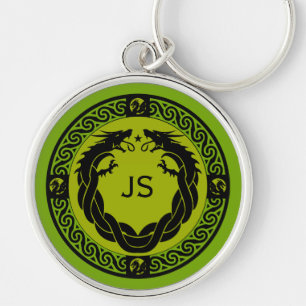 Porte-clés Pièce d'horlogerie médiévale Dragon de Feu
