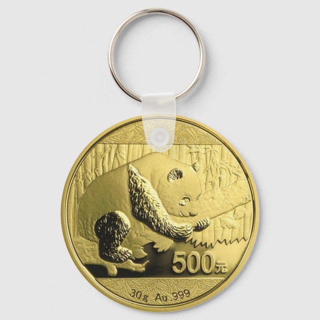 Porte-clés Pièce Panda or (Recto)