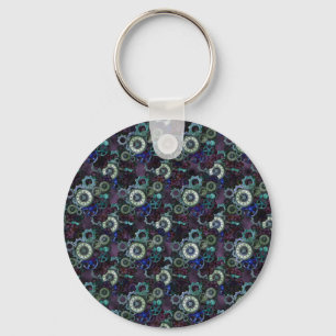Porte-clés pièces de montre steampunk - impression violette p