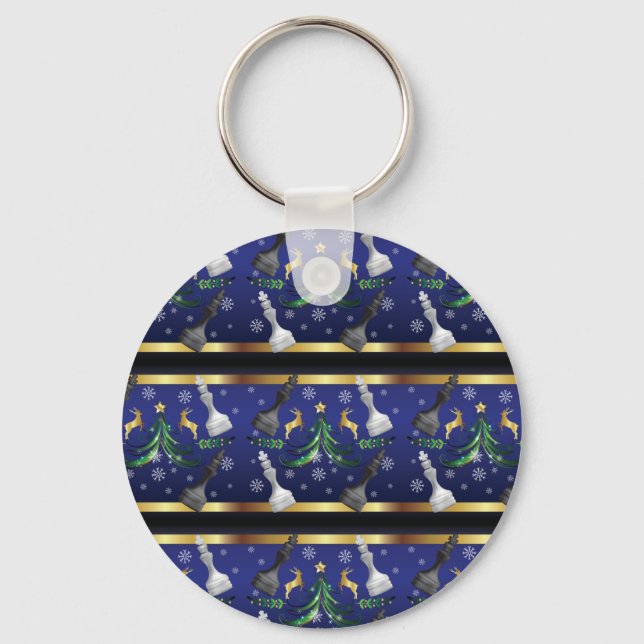 Porte-clés Pièces d'échecs de Noël - Flèches de neige Arbre d (Recto)