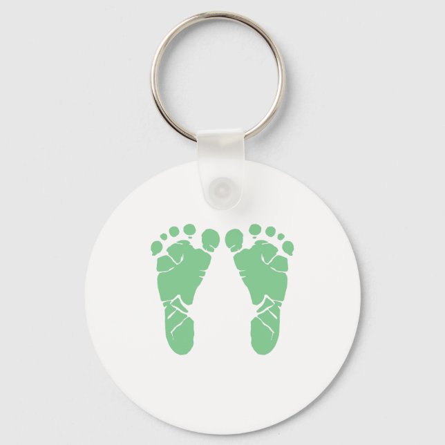 Porte-clés Pieds bébé verts (Recto)