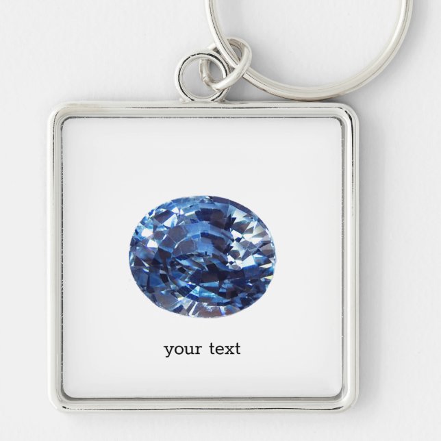 Porte-clés Pierre d'Aquamarine, bleu ciel (Devant)