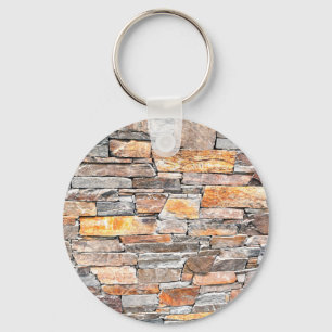 Porte-clés Pierre   motif en pierre naturelle   briques
