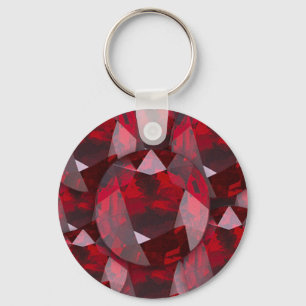 PORTE-CLÉS PIERRE PORTE-BONHEUR ROUGE DE JANVIER DE GEMMES DE
