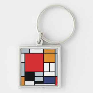 Porte-clés Piet Mondrian - Composition avec un grand plan rou