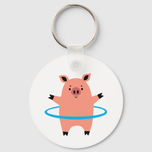 Porte-clés Pig Hula Hoop