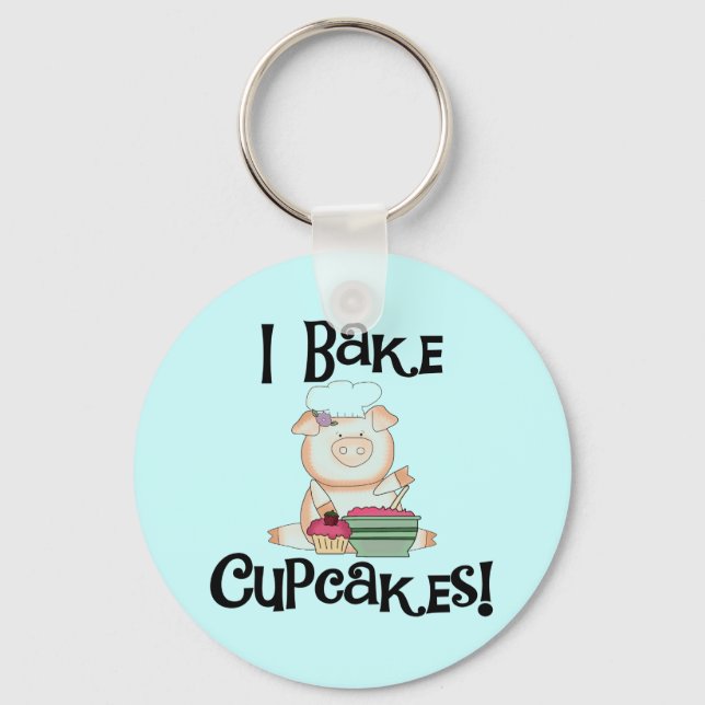 Porte-clés Pig I Bake Cupcakes Tshirts et cadeaux (Recto)