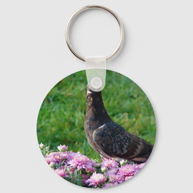 Porte-clés Pigeon et maman (Recto)