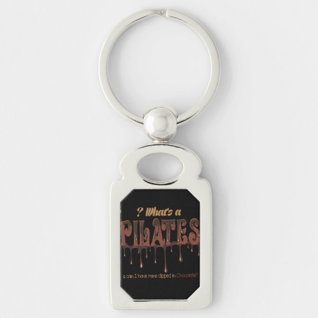 Porte-clés Pilates amusants trempés dans du chocolat (Devant)