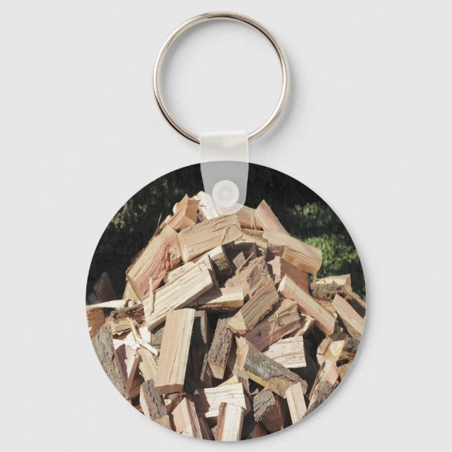 Porte-clés Pile de bois haché à l'extérieur (Recto)