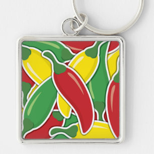 Porte-clés Piments de piment légers à la circulation funky