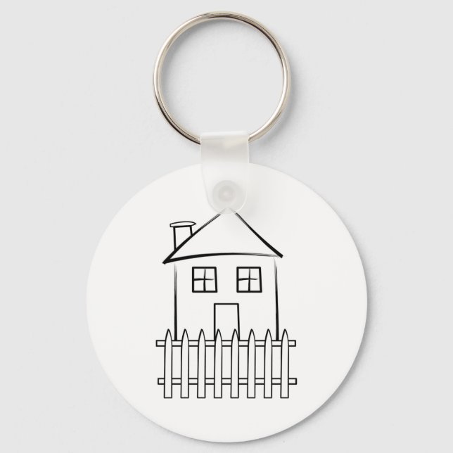 Porte-clés Pinceau blanc Picket Maison de clôture (Recto)