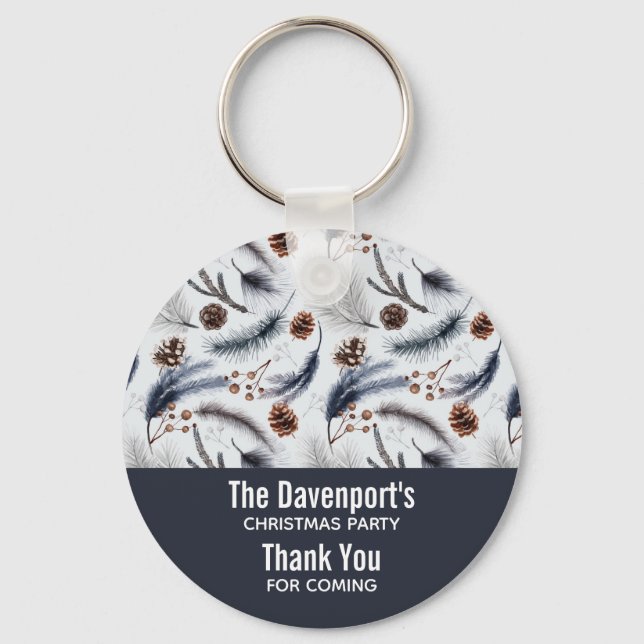 Porte-clés Pine Cones et aiguilles de pin Noël Motif (Recto)