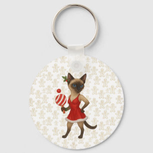 Porte-clés Ping Pong Thème de Noël pour les amateurs de chats