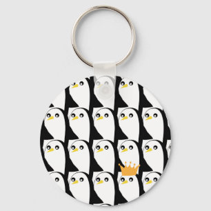 Porte-clés Pingouin comique : noir blanc Vintage