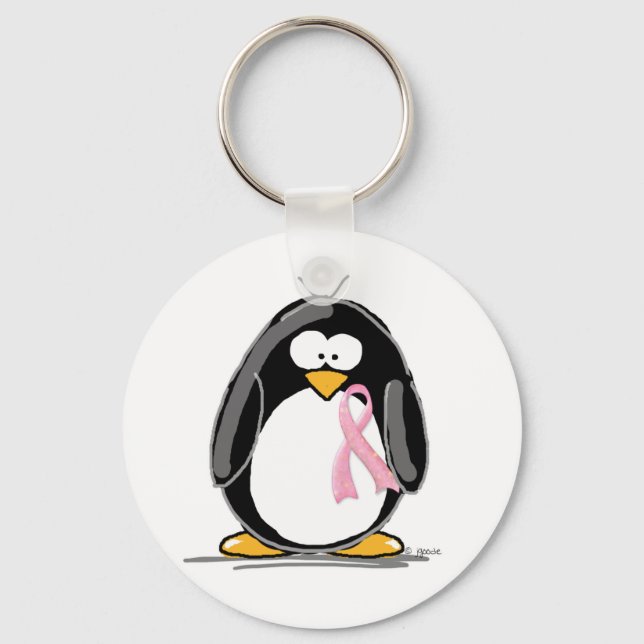 Porte-clés Pingouin contre le cancer du sein (Recto)