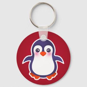Porte-clés Pingouin Cute Sur L'Illustration Arrière - plan Ro