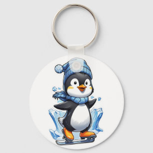 Porte-clés Pingouin d'hiver prise de glace