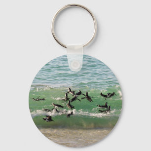 Porte-clés Pingouins africains nageant à la plage