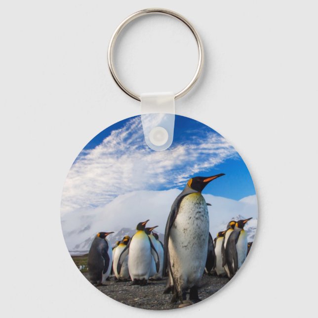 Porte-clés Pingouins Marching Ciel bleu (Recto)