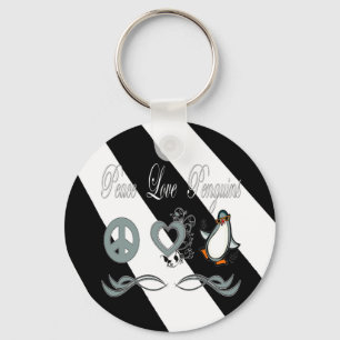 Porte-clés Pingouins Peace Love