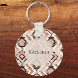 Porte-clés Pink Brown Cowgirl Southwestern Tribal
