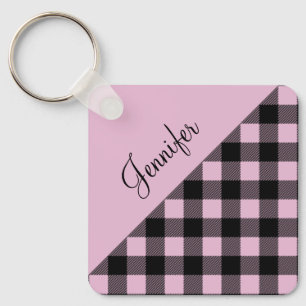 Porte-clés Pink Buffalo Plaid Check Nom du Motif