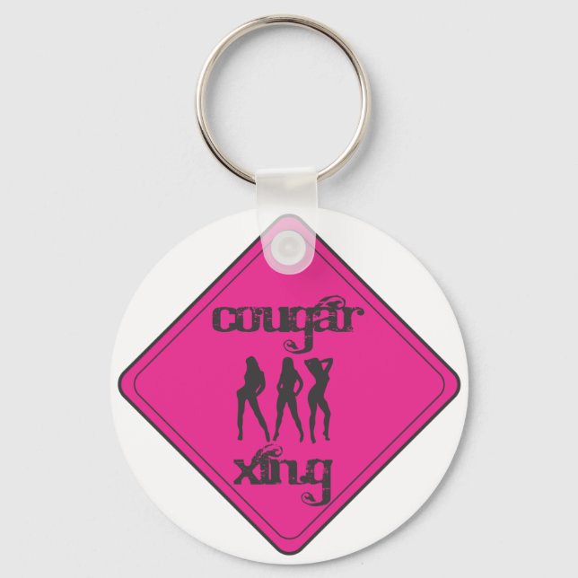 Porte-clés Pink Cougar Crossing 3 dames (Recto)